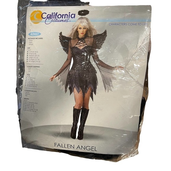 New California Costumes Women's Black Sexy Fallen Angel Costume - Picture 2 of 10